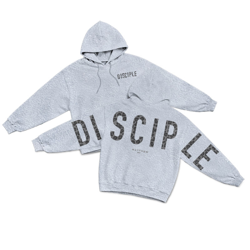 Leopard Design Disciple Matthew 28:19 Print Hoodie - Grey - US16-18(2XL) - image 1