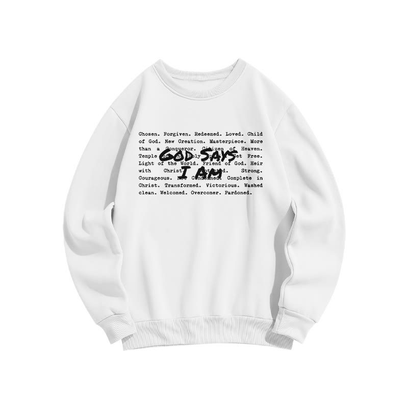 God Says I Am Forgiven Print Sweatshirt - White - US16-18(2XL) - image 2