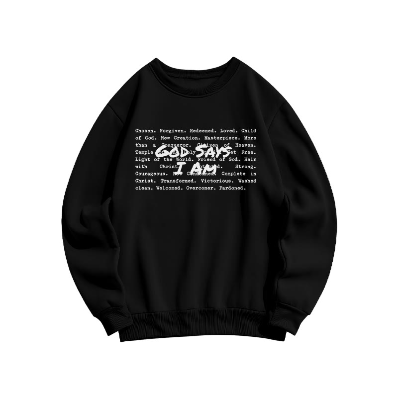 God Says I Am Forgiven Print Sweatshirt - Black - US16-18(2XL) - image 1