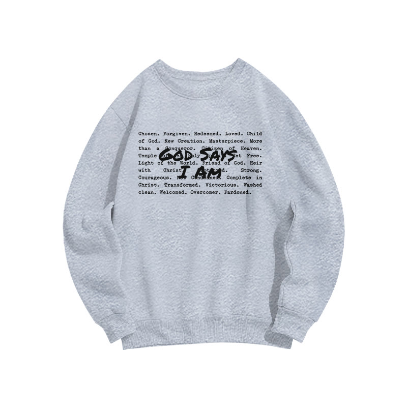 God Says I Am Forgiven Print Sweatshirt - Grey - US16-18(2XL) - image 3