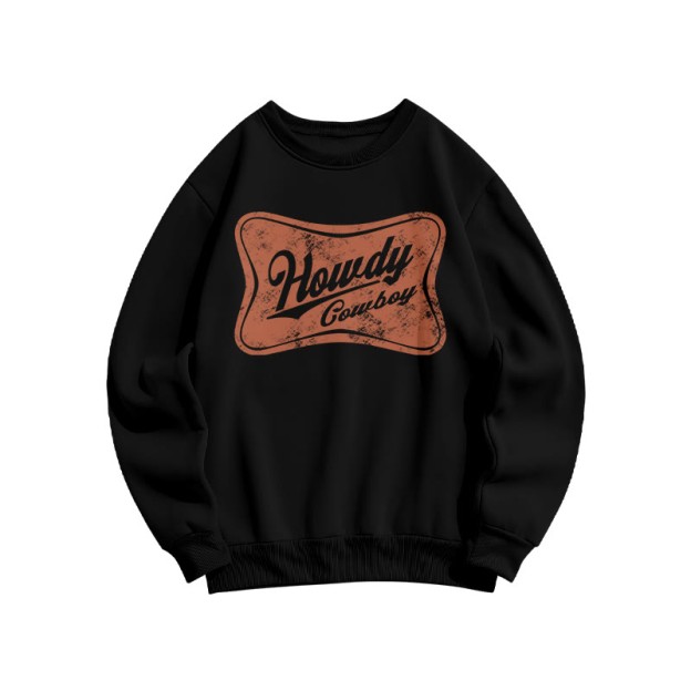 Howdy Cowboy Print Sweatshirt - Black - US16-18(2XL) - image 1