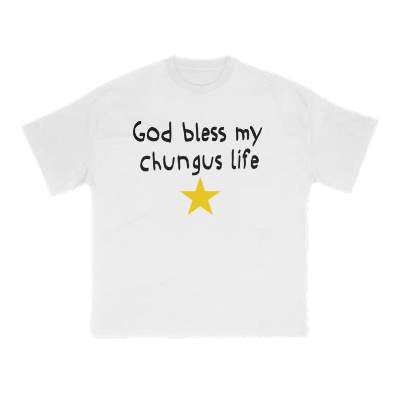 God Bless My Chungus Life Print T-shirt - White - US16-18(2XL) - image 2