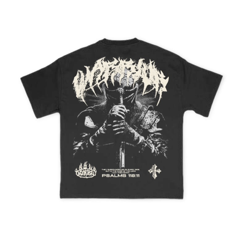 Holy Warrior Psalms 118:11 Print T-shirt - image 1