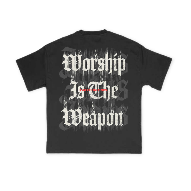 Worship Is The Weapon Print T-shirt - image 1