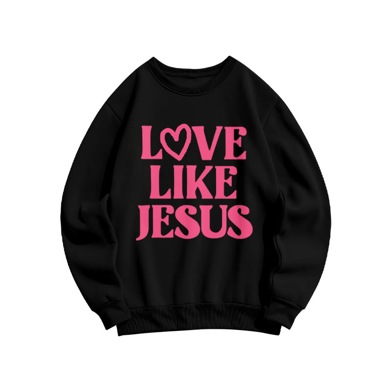 Love Like Jesus Valentine's Day Print Sweatshirt - Black - US16-18(2XL) - image 2