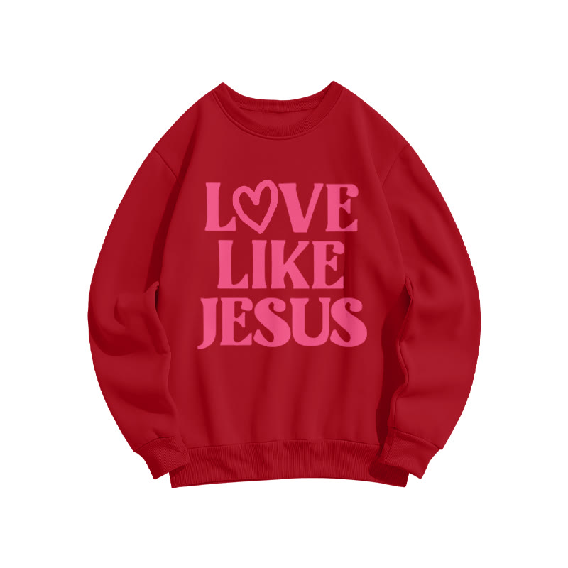 Love Like Jesus Valentine's Day Print Sweatshirt - Red - US16-18(2XL) - image 1