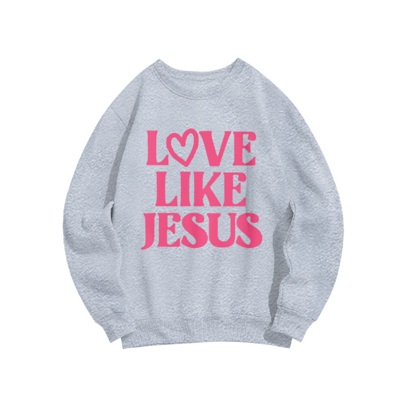 Love Like Jesus Valentine's Day Print Sweatshirt - Grey - US16-18(2XL) - image 4