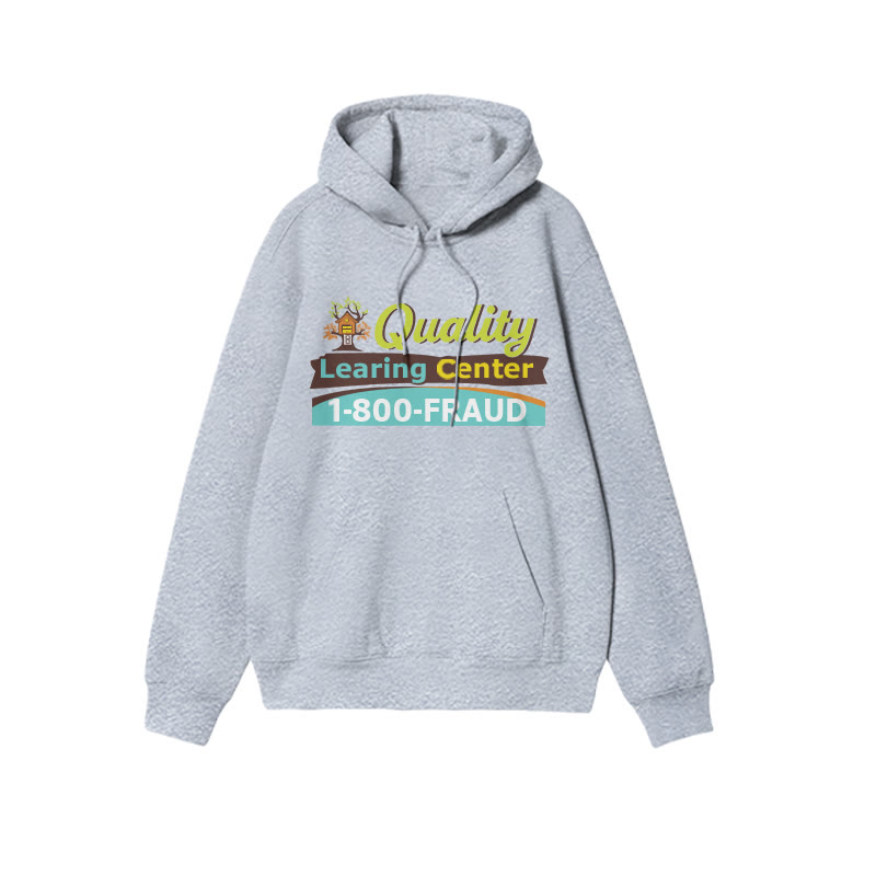 Quality Learing Center 1-800-fraud Print Causal Hoodie - Grey - US16-18(2XL) - image 1