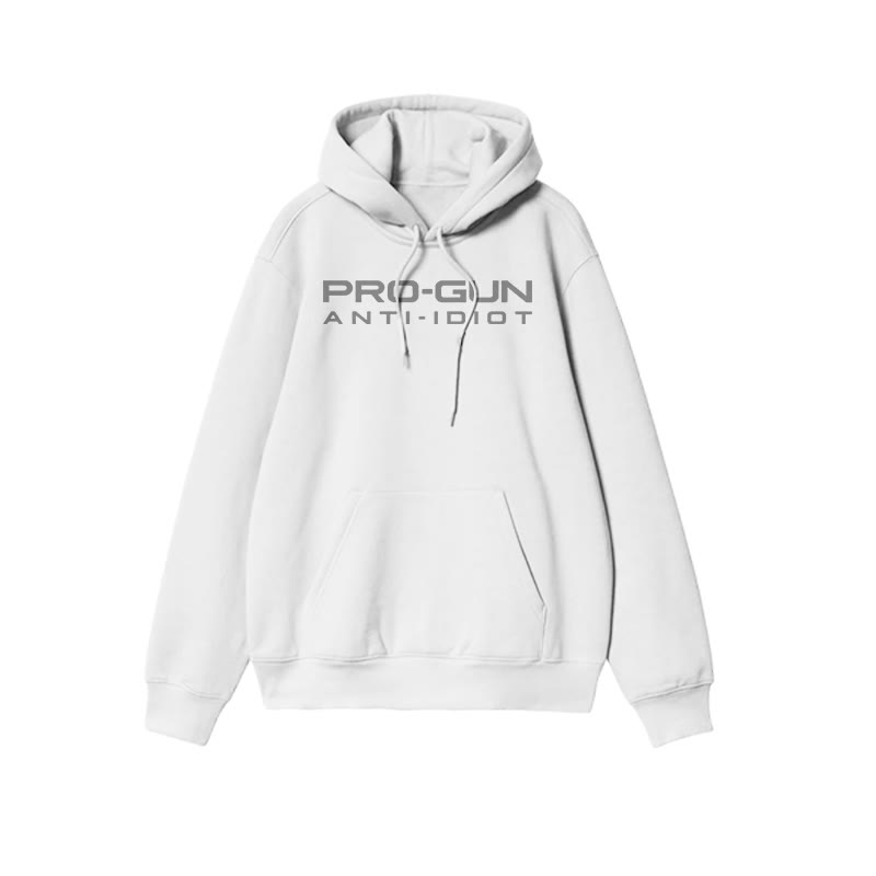 Pro-gun Anti-idiot Print Causal Hoodie - White - US16-18(2XL) - image 2
