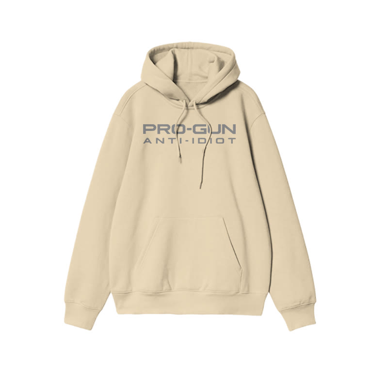 Pro-gun Anti-idiot Print Causal Hoodie - Apricot - US16-18(2XL) - image 4