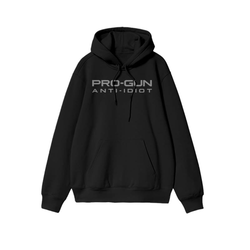 Pro-gun Anti-idiot Print Causal Hoodie - Black - US16-18(2XL) - image 1