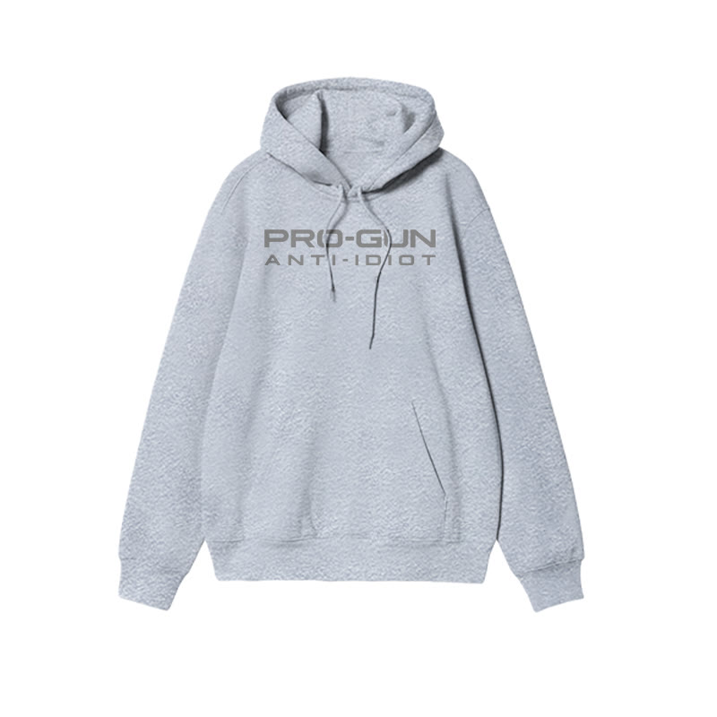 Pro-gun Anti-idiot Print Causal Hoodie - Grey - US16-18(2XL) - image 3