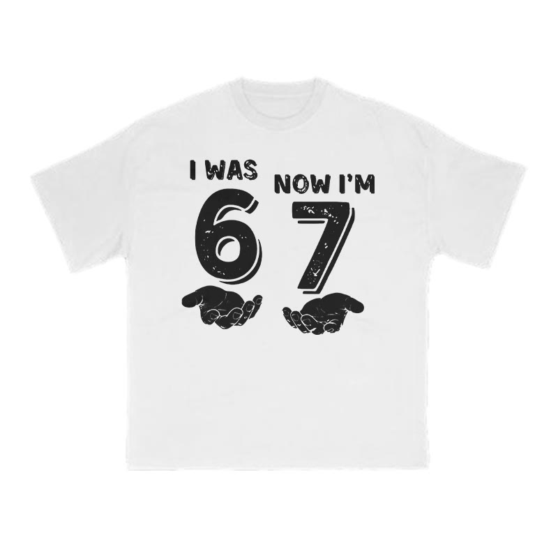 I Was 6 Now I'm 7 Print T-shirt - White - US16-18(2XL) - image 2
