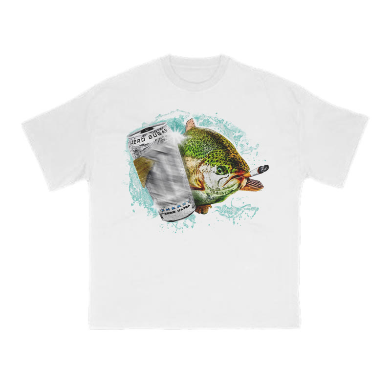 Dope Ass Fish Funny Print T-shirt - White - US16-18(2XL) - image 2