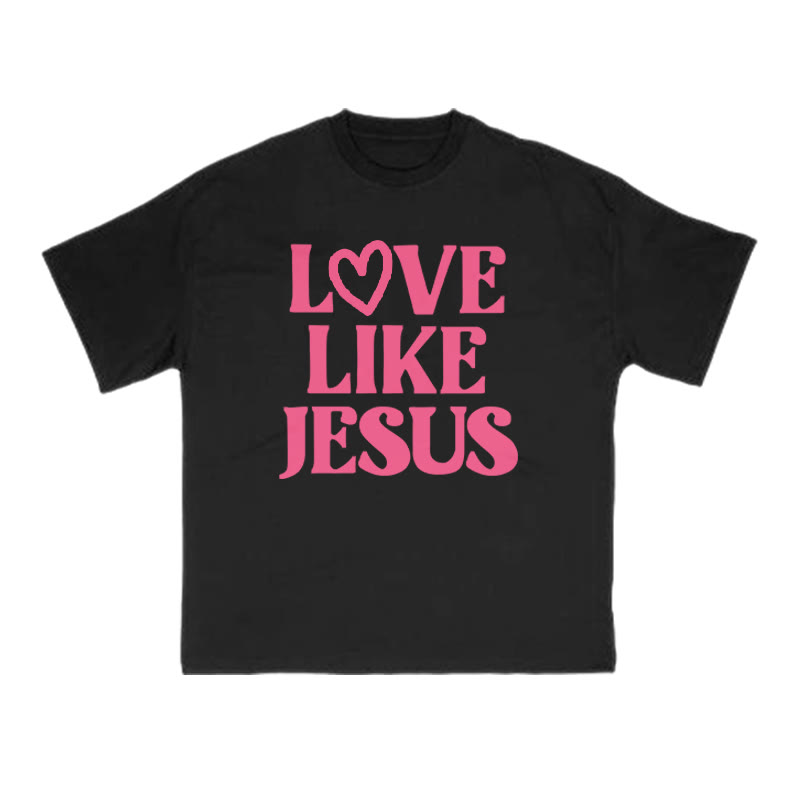 Love Like Jesus Valentine's Day Print T-shirt - Black - US16-18(2XL) - image 2