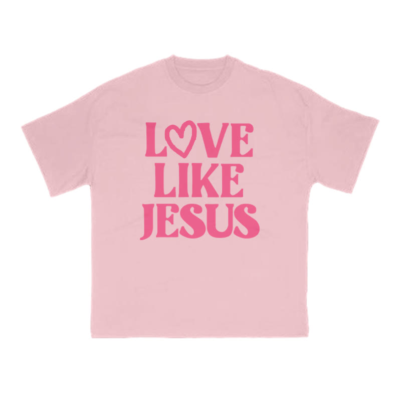 Love Like Jesus Valentine's Day Print T-shirt - Pink - US16-18(2XL) - image 1