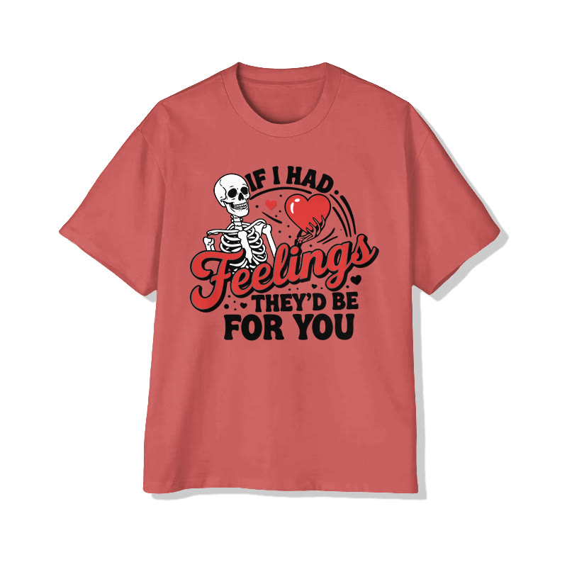 If I Had Feelings, They'd Be For You Valentine's Day Print T-shirt - Dark Pink - 8XL - image 1