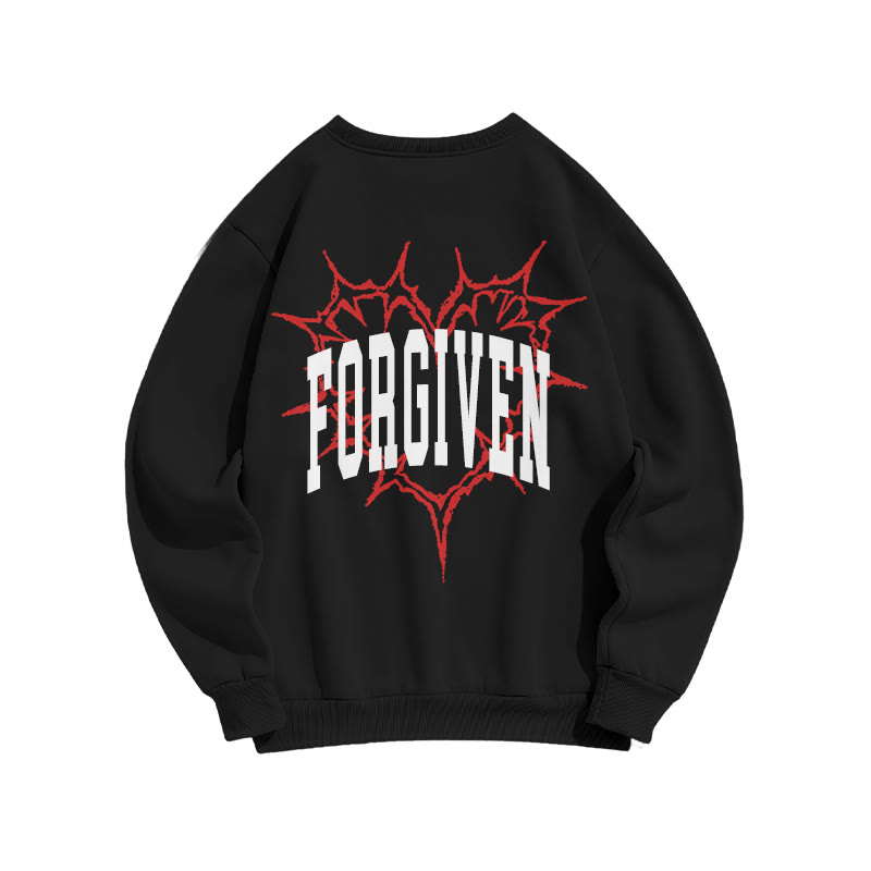 Forgiven Thorn Heart-shaped Valentine's Day Print Sweatshirt - image 1