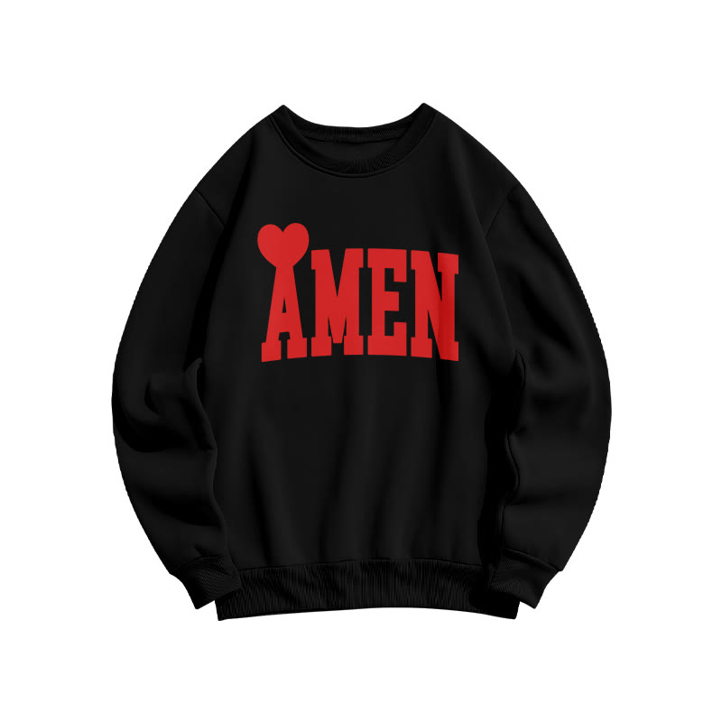 Amen Valentine's Day Print Sweatshirt - Black - US16-18(2XL) - image 2