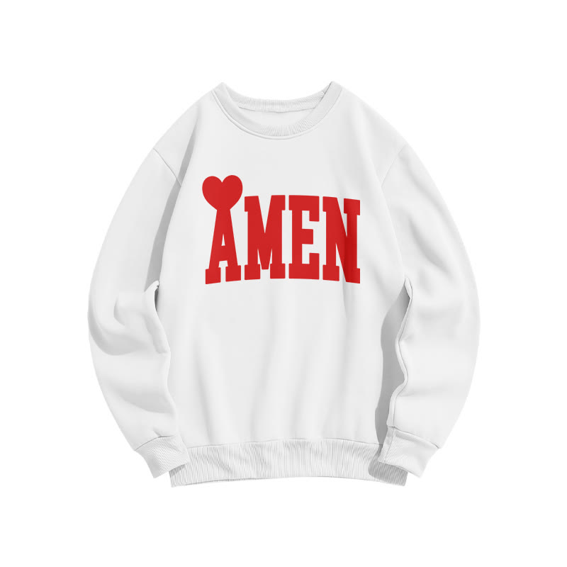 Amen Valentine's Day Print Sweatshirt - White - US16-18(2XL) - image 1