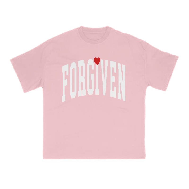 Forgiven Valentine's Day Print T-shirt - Pink - US16-18(2XL) - image 1