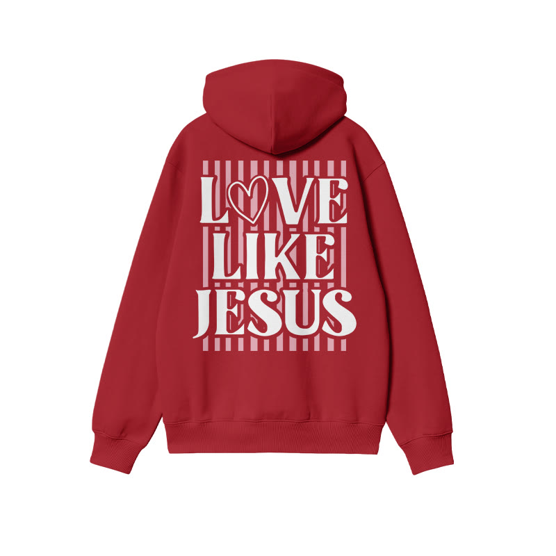 Love Like Jesus Striped Valentine's Day Print Hoodie - image 1