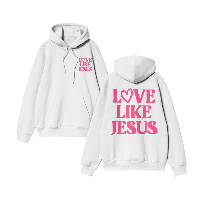 Love Like Jesus Valentine's Day Print Hoodie - White - US16-18(2XL) - image 3