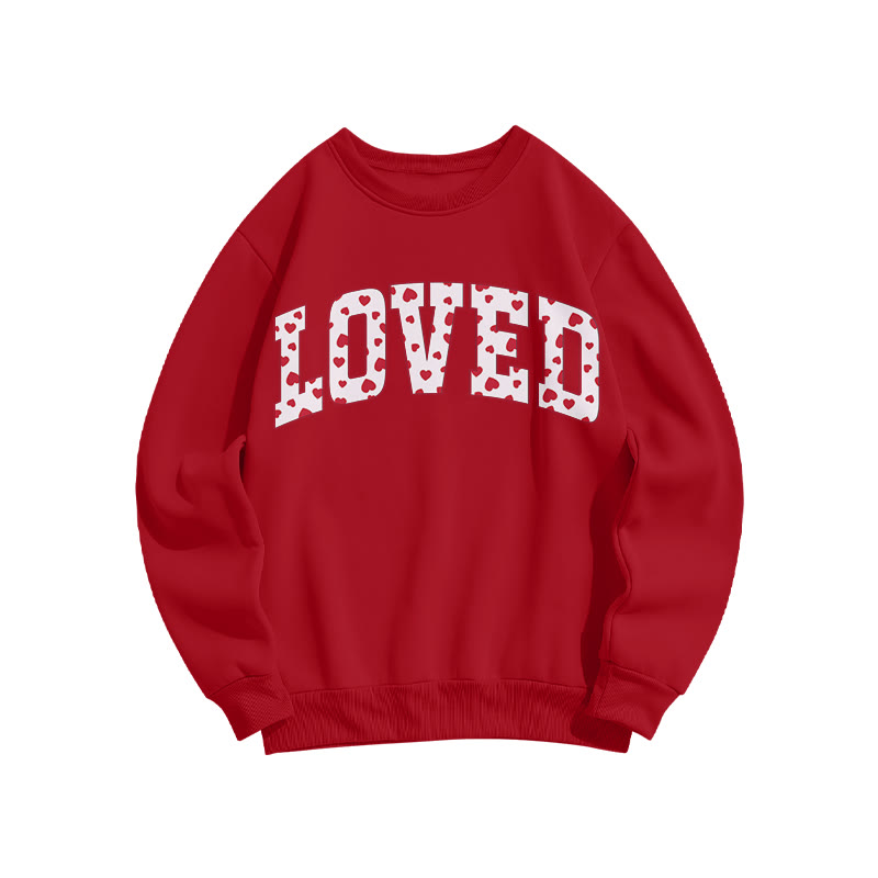 Heart Patterns Loved Valentine's Day Print Sweatshirt - Red - US16-18(2XL) - image 1