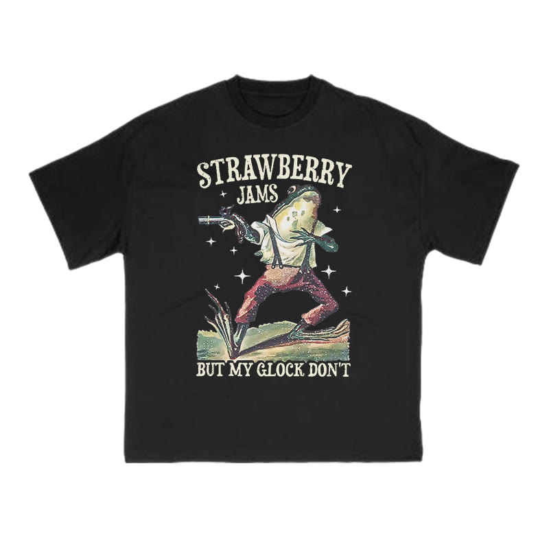 Strawberry Jams But My Glock Don't Print T-shirt - Black - US16-18(2XL) - image 1