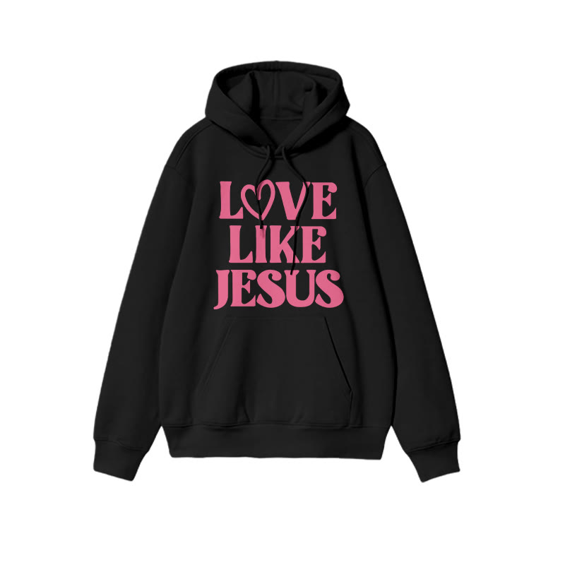 Love Like Jesus Valentine's Day Print Causal Hoodie - Black - US16-18(2XL) - image 3