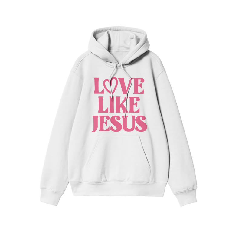 Love Like Jesus Valentine's Day Print Causal Hoodie - White - US16-18(2XL) - image 2