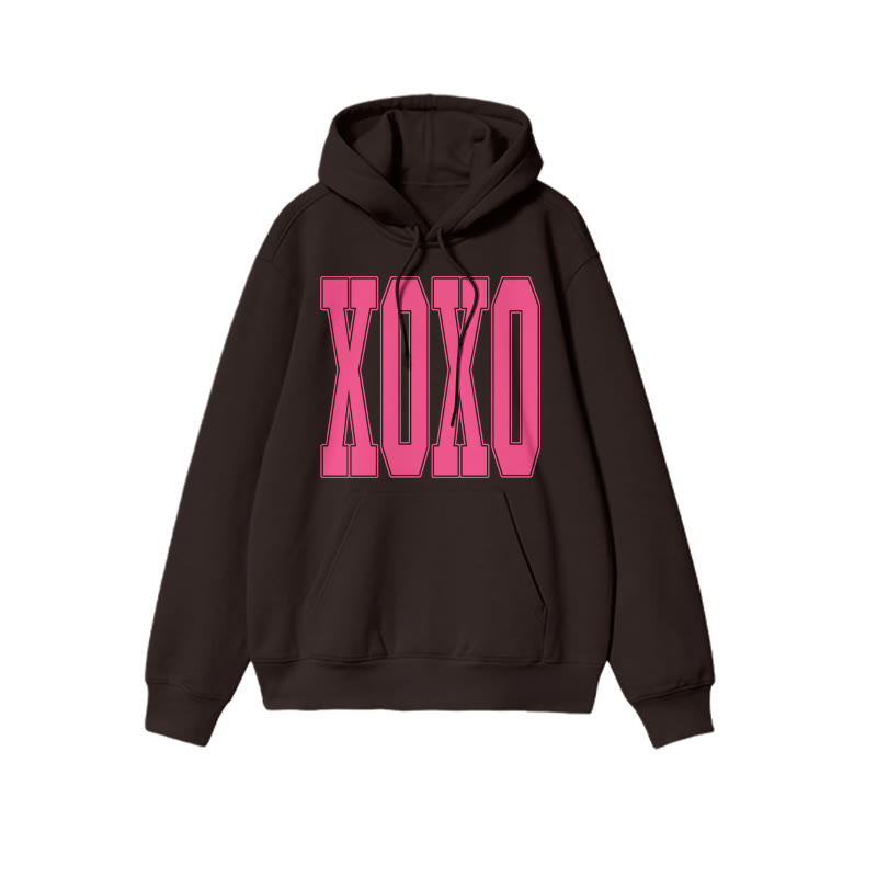Xoxo Valentine's Day Print Hoodie - Coffee - US16-18(2XL) - image 6
