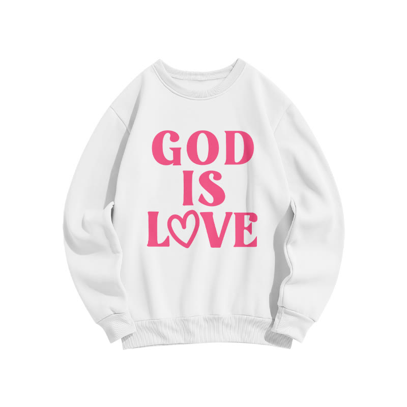 God Is Love Valentine's Day Print Sweatshirt - White - US16-18(2XL) - image 2