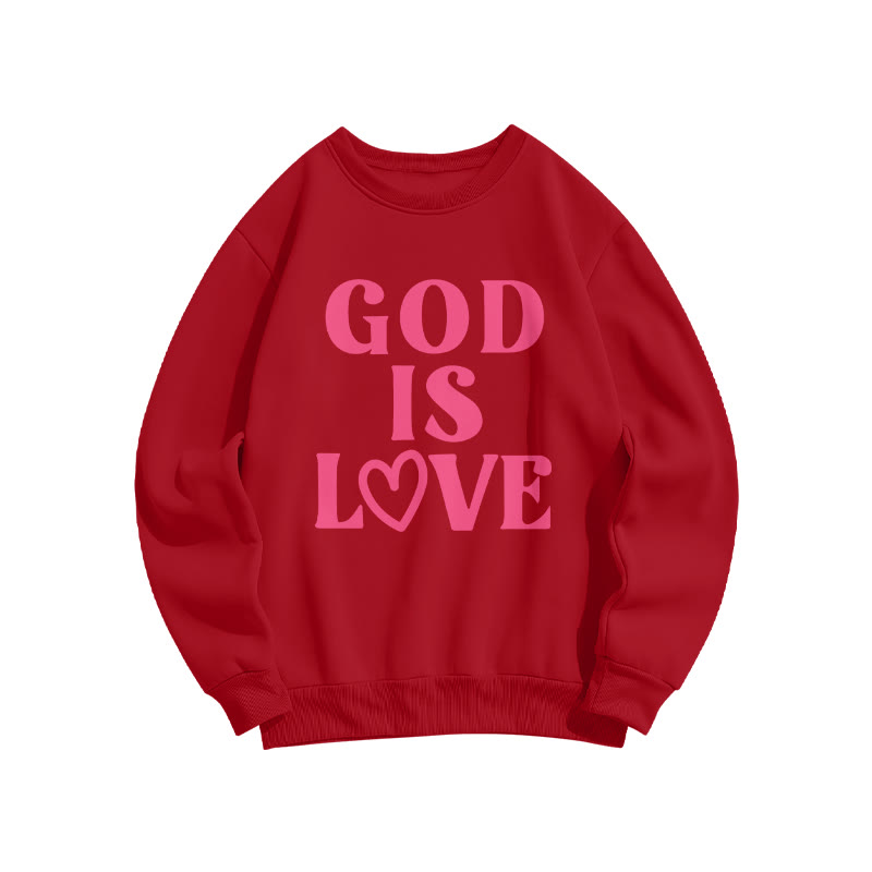 God Is Love Valentine's Day Print Sweatshirt - Red - US16-18(2XL) - image 1
