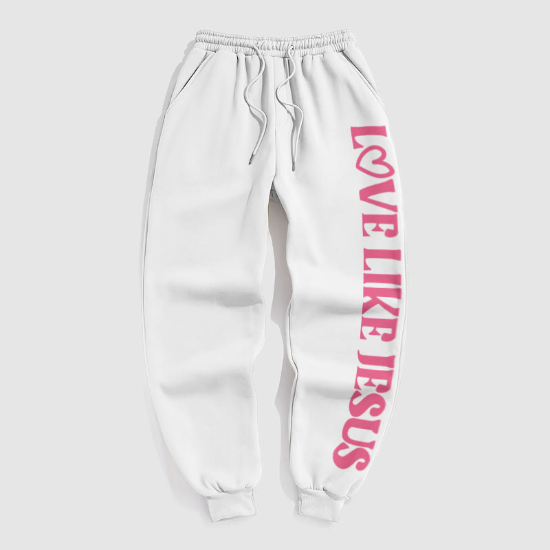 Love Like Jesus Valentine's Day Print Pants - White - US16-18(2XL) - image 2