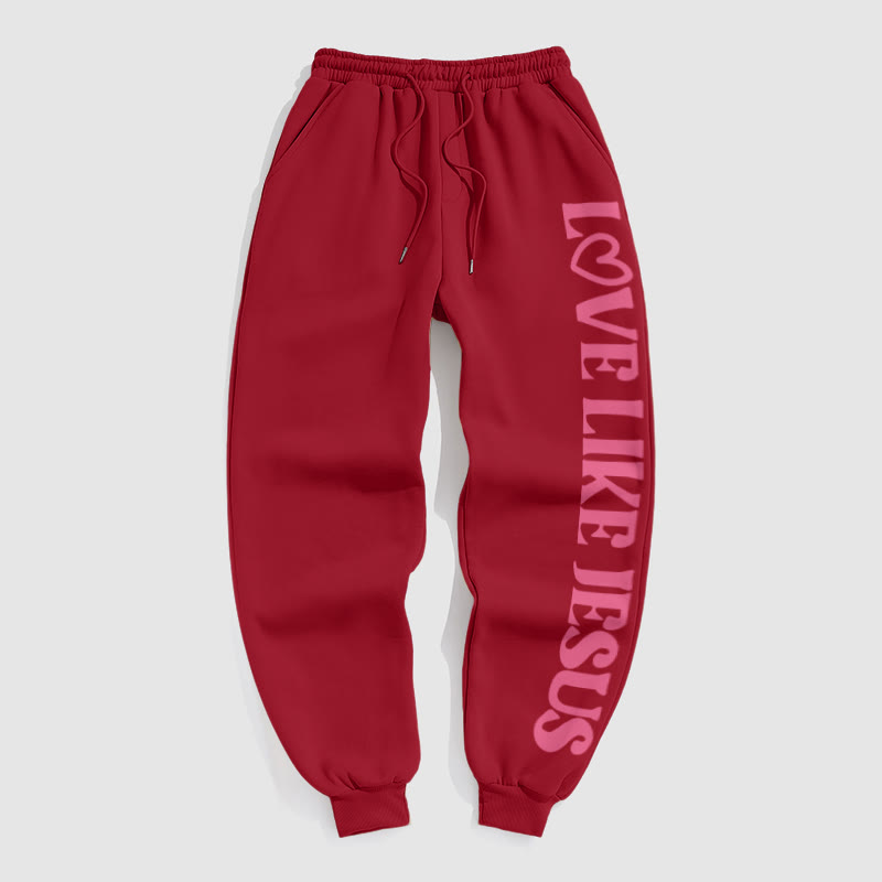 Love Like Jesus Valentine's Day Print Pants - Red - US16-18(2XL) - image 1