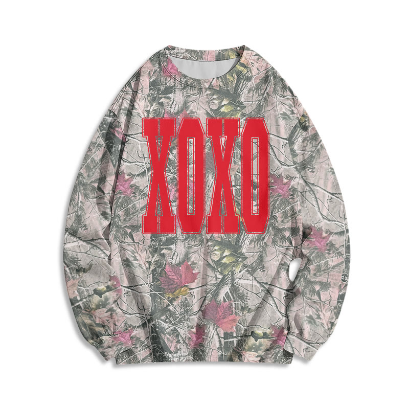 Xoxo Camo Valentine's Day Print Long Sleeve T-shirt - Pink - 6XL - image 2