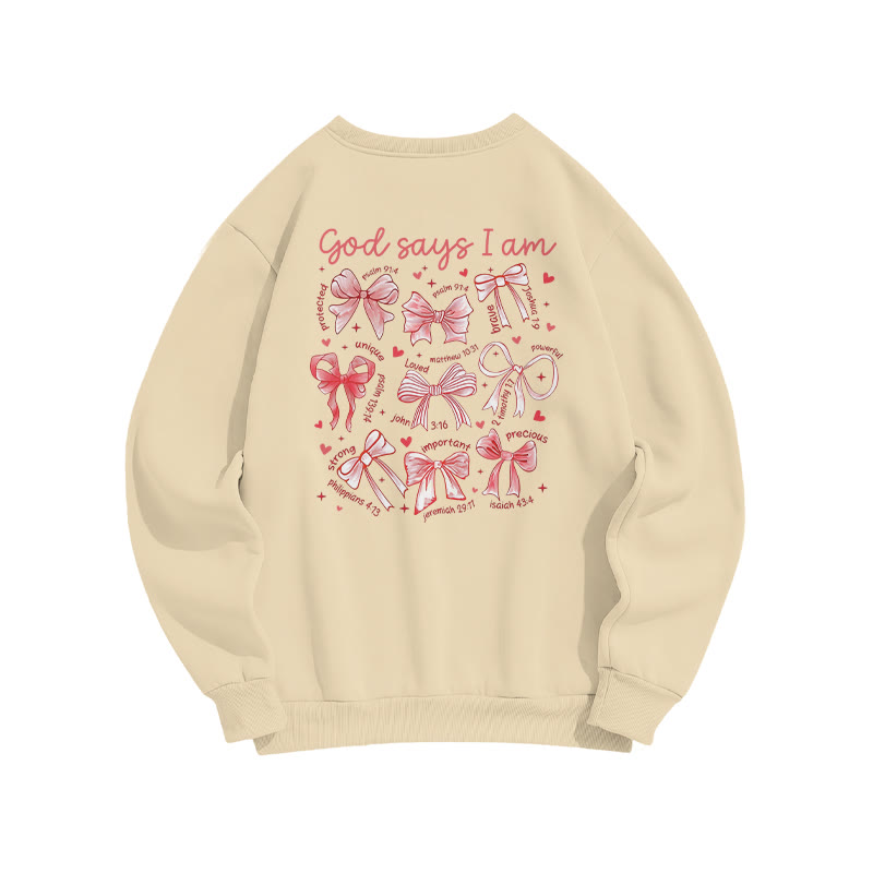 God Says I Am Unique Valentine's Day Print Sweatshirt - image 1