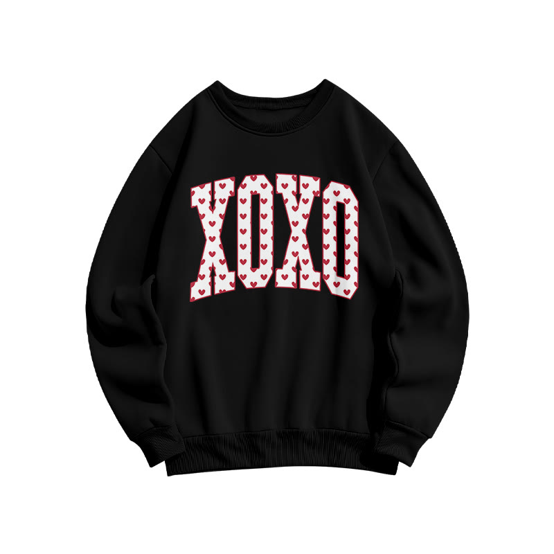 Xoxo Heart-shaped Valentine's Day Print Sweatshirt - Black - US16-18(2XL) - image 2