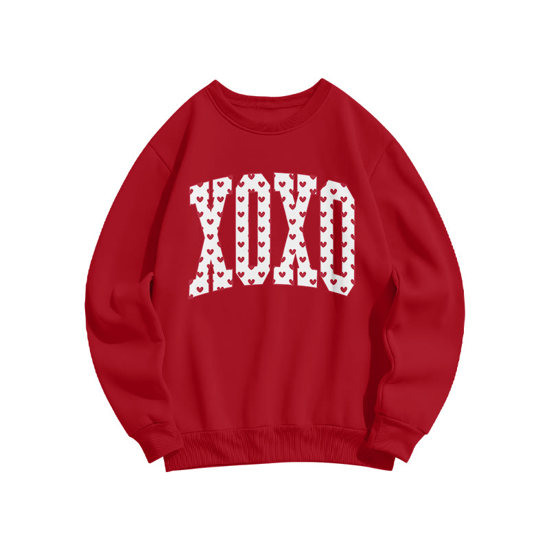 Xoxo Heart-shaped Valentine's Day Print Sweatshirt - Red - US16-18(2XL) - image 1