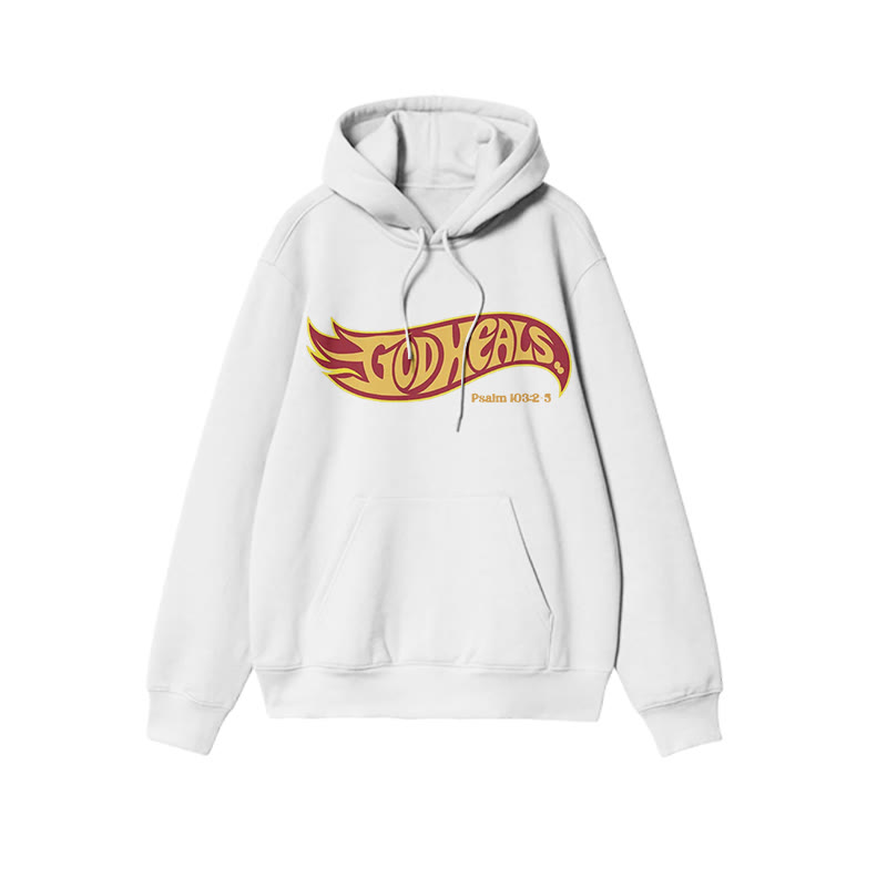 God Heals Psalm 103:3 Print Hoodie - White - US16-18(2XL) - image 2