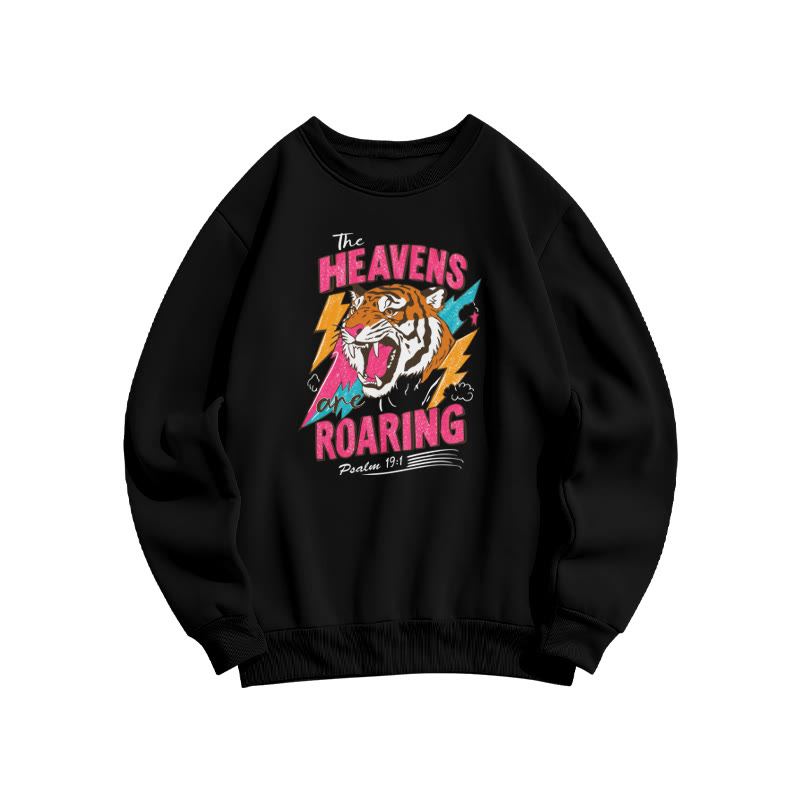 The Heavens Roaring Psalm 19:1 Print Sweatshirt - Black - US16-18(2XL) - image 2