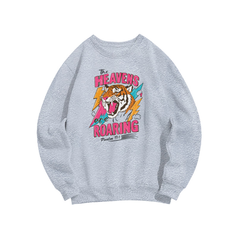 The Heavens Roaring Psalm 19:1 Print Sweatshirt - Grey - US16-18(2XL) - image 1