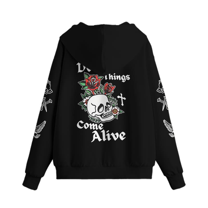 Dead Things Come Alive Print Zip Up Hoodie - image 1