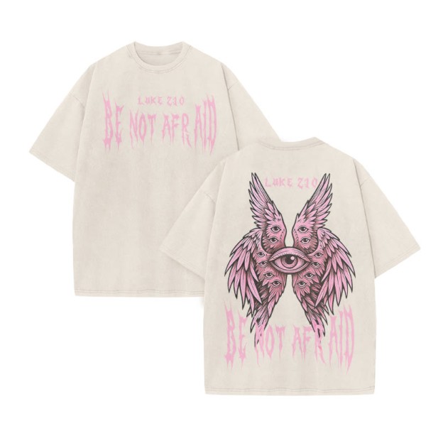 Be Not Afraid Luke 10 Print Acid Washed T-shirt - Beige - US20-22(3XL) - image 3