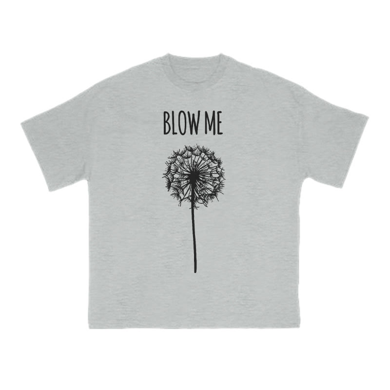 Blow Me Dandelion Print T-shirt - Grey - US16-18(2XL) - image 3