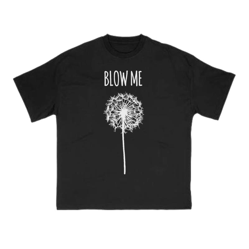 Blow Me Dandelion Print T-shirt - Black - US16-18(2XL) - image 1