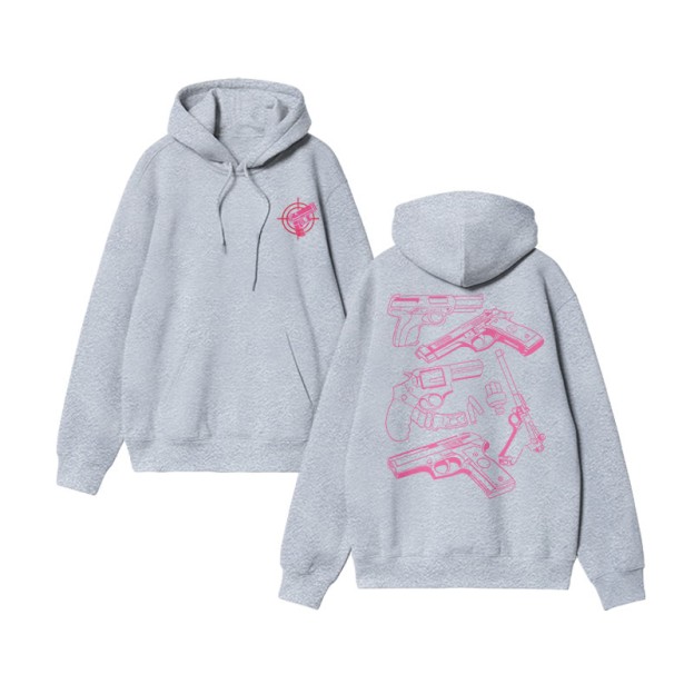 Color Block Gun Print Hoodie - Grey - US16-18(2XL) - image 4