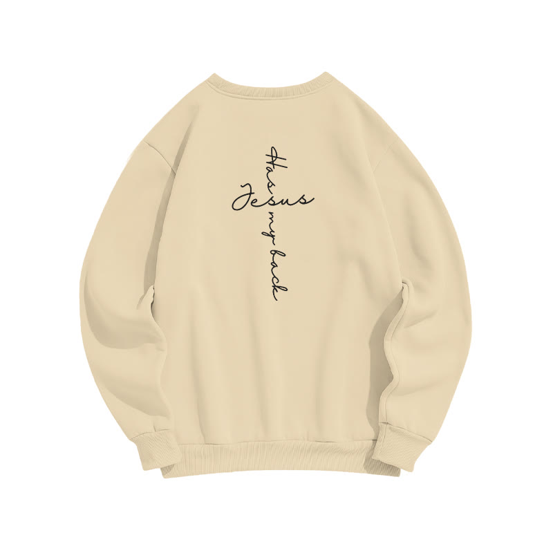 Jesus Has My Back Print Sweatshirt - image 1