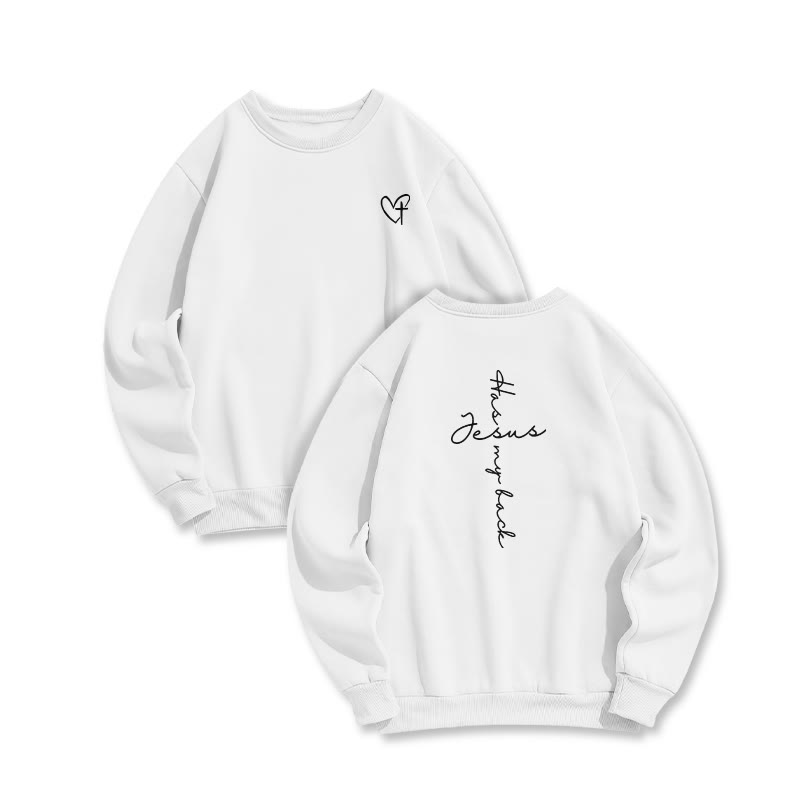 Jesus Has My Back Print Sweatshirt - White - US16-18(2XL) - image 4